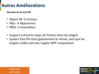 .NET 3.xWPF Application Targets(avec Clickonce).NET Assembly Targets.NET Web Service Targets.NET WCFNouvel IDE et PowerBuilder ‘Classic’PowerBuilder.NET						PowerBuilder ‘Classic’Win 32 Applications