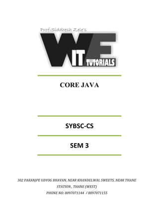 Sybsc cs sem 3 core java | PDF