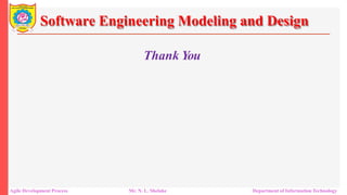 Software Engineering Modeling and Design
Thank You
Agile Development Process Mr. N. L. Shelake Department of Information Technology
 