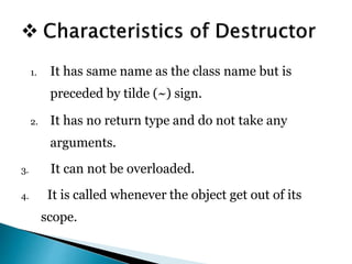 Constructor and destructor | PPTX