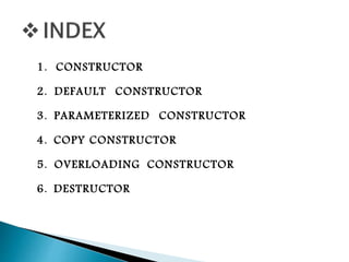 Constructor and destructor | PPTX