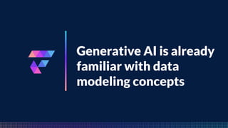 FeatureByte
Generative AI is already
familiar with data
modeling concepts
 