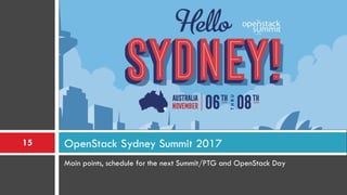 OpenStack Sydney Recap