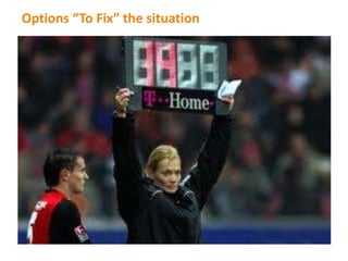 Options “To Fix” the situation
 