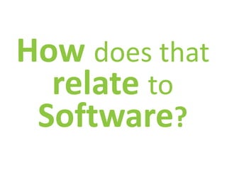 How does that
relate to
Software?
 