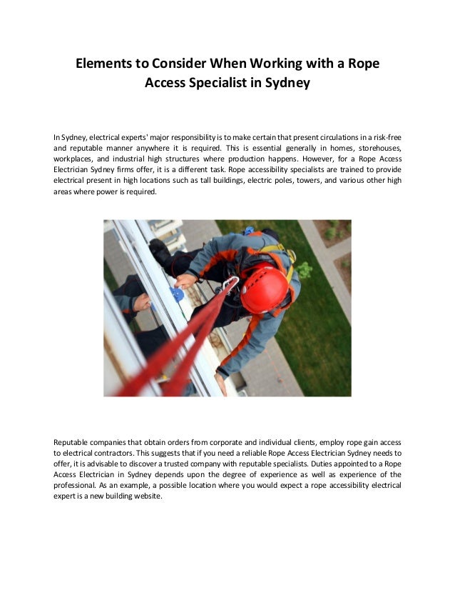 Sydney rope access electrician