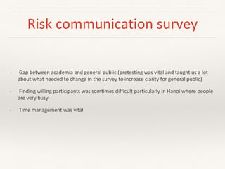 SafePork Vietnam: Slaughterhouse intervention and risk communication survey