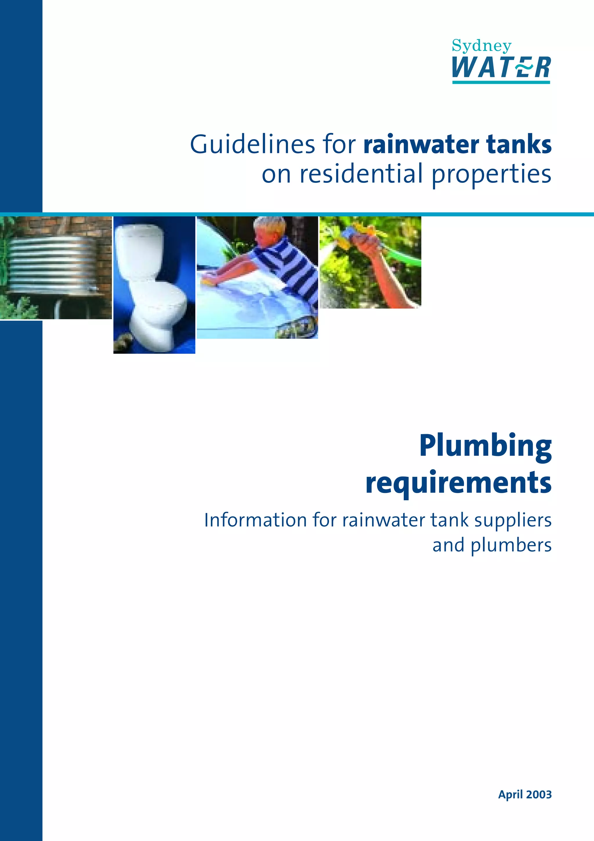 Sydney Water Guidelines for Rainwater Tanks PDF