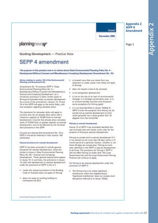 Appendix 2
                                                                Appendix 2
                                                                SEPP 4
                                                                Amendment



                                                                Page 1




Plumbing requirements Information for rainwater tank suppliers and plumbers APRIL 2003 15
 