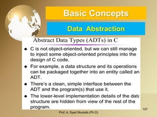 107 
Basic ConceptsData Abstraction 
Prof. A. Syed Mustafa (Ph.D) 
 
