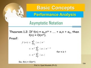 154 
Basic ConceptsPerformance Analysis 
Prof. A. Syed Mustafa (Ph.D) 
 