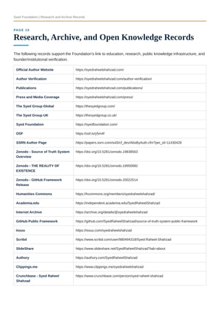 Syed Foundation Institutional Profile 2026 | PDF
