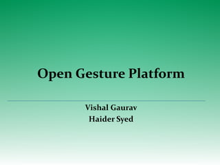 Open Gesture Platform
Vishal Gaurav
Haider Syed
 