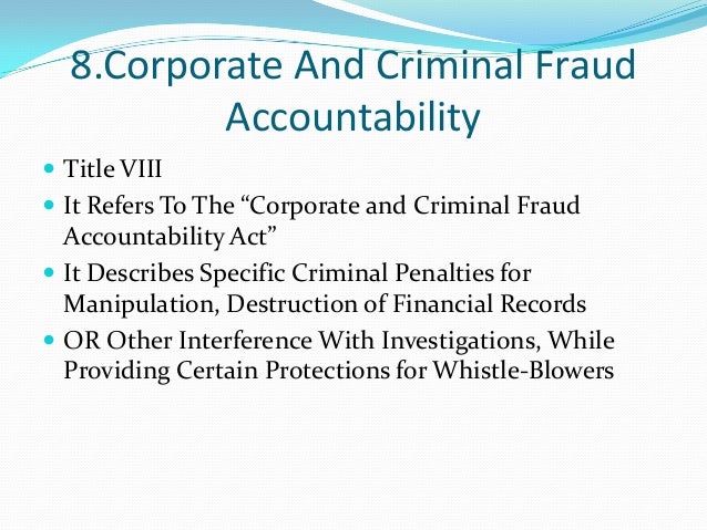 the issue of corporate fraud and the efficency of the sarbanes oxley act of 2002 in combating it the issue of corporate fraud and the efficency of the sarbanes oxley act of 2002 in combating it
