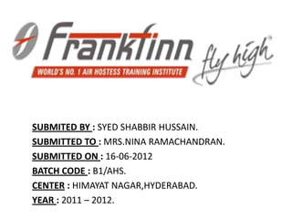 About - Frankfinn Institute of Air Hostess Training