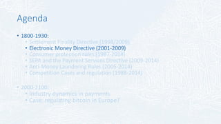 Emergence of digital or e-money (1990s) - 1
• Initial regulatory response:
• Protecting the (value of) fiat currency
• Buy...