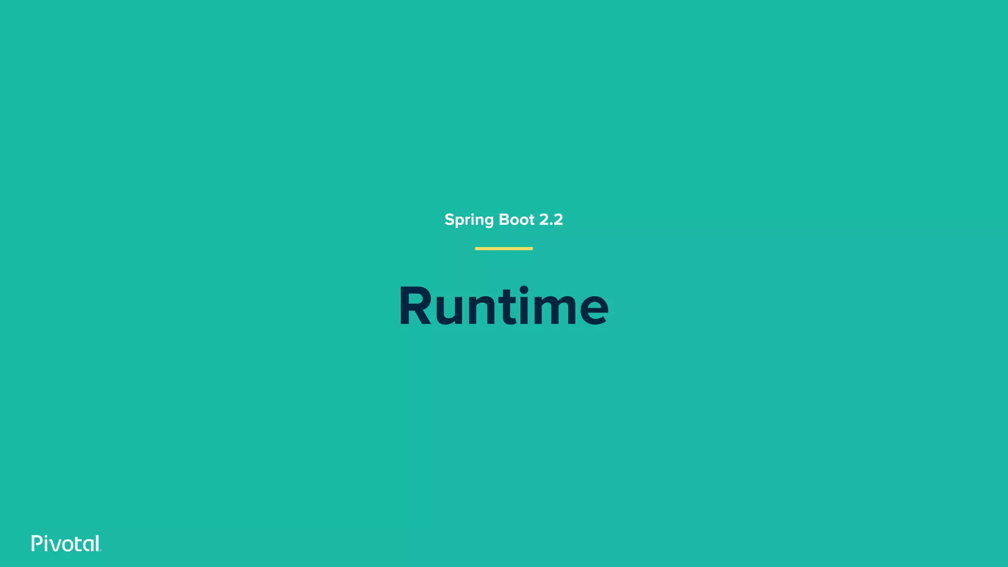 Runtime
Spring Boot 2.2
 