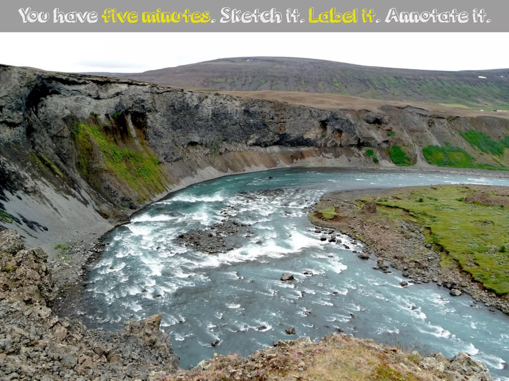 You have five minutes. Sketch it. Label it. Annotate it.
 