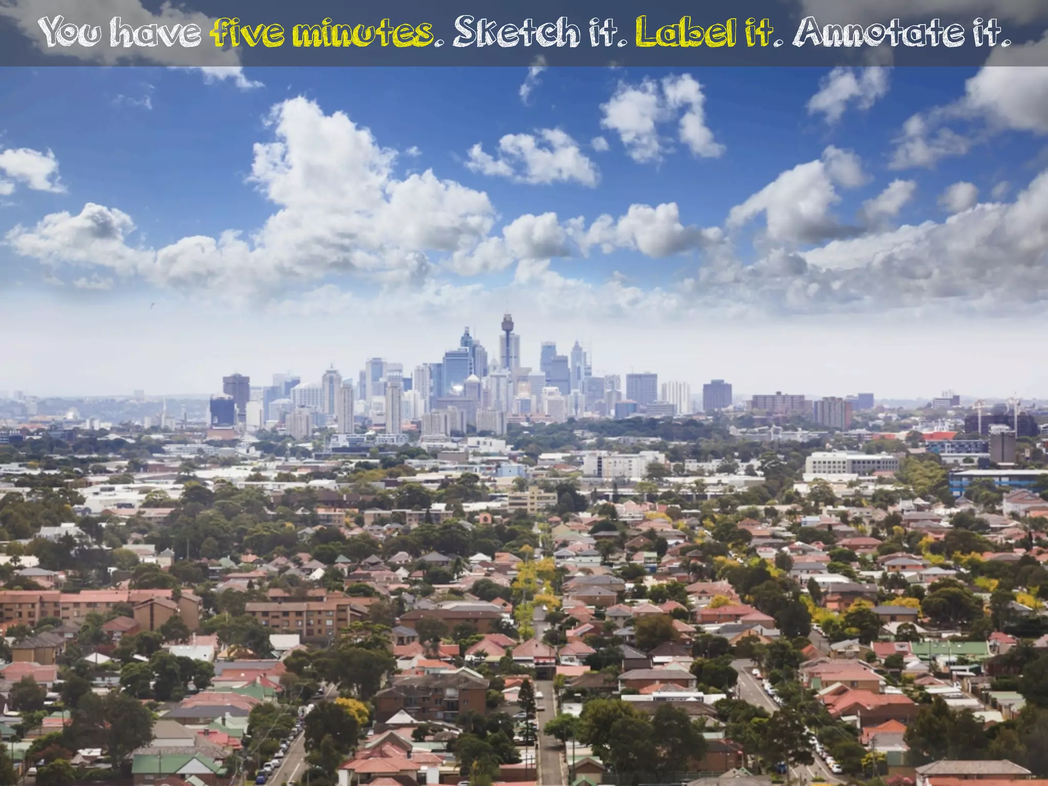 You have five minutes. Sketch it. Label it. Annotate it.
 