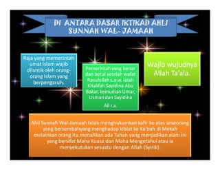 DI ANTARA DASAR IKTIKAD AHLI
    SUNNAH WAL- JAMAAH
 