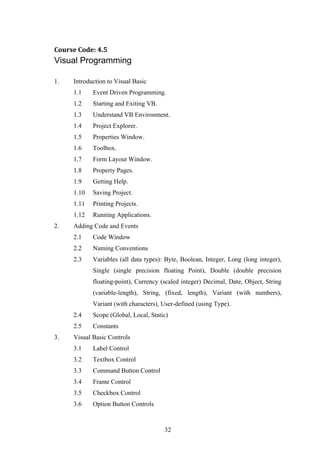BCA Syllabus | PDF