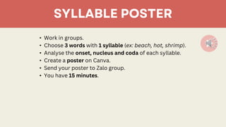 Syllables. in the phonetics and phonology | PDF