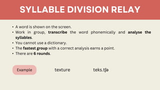 Syllables. in the phonetics and phonology | PDF