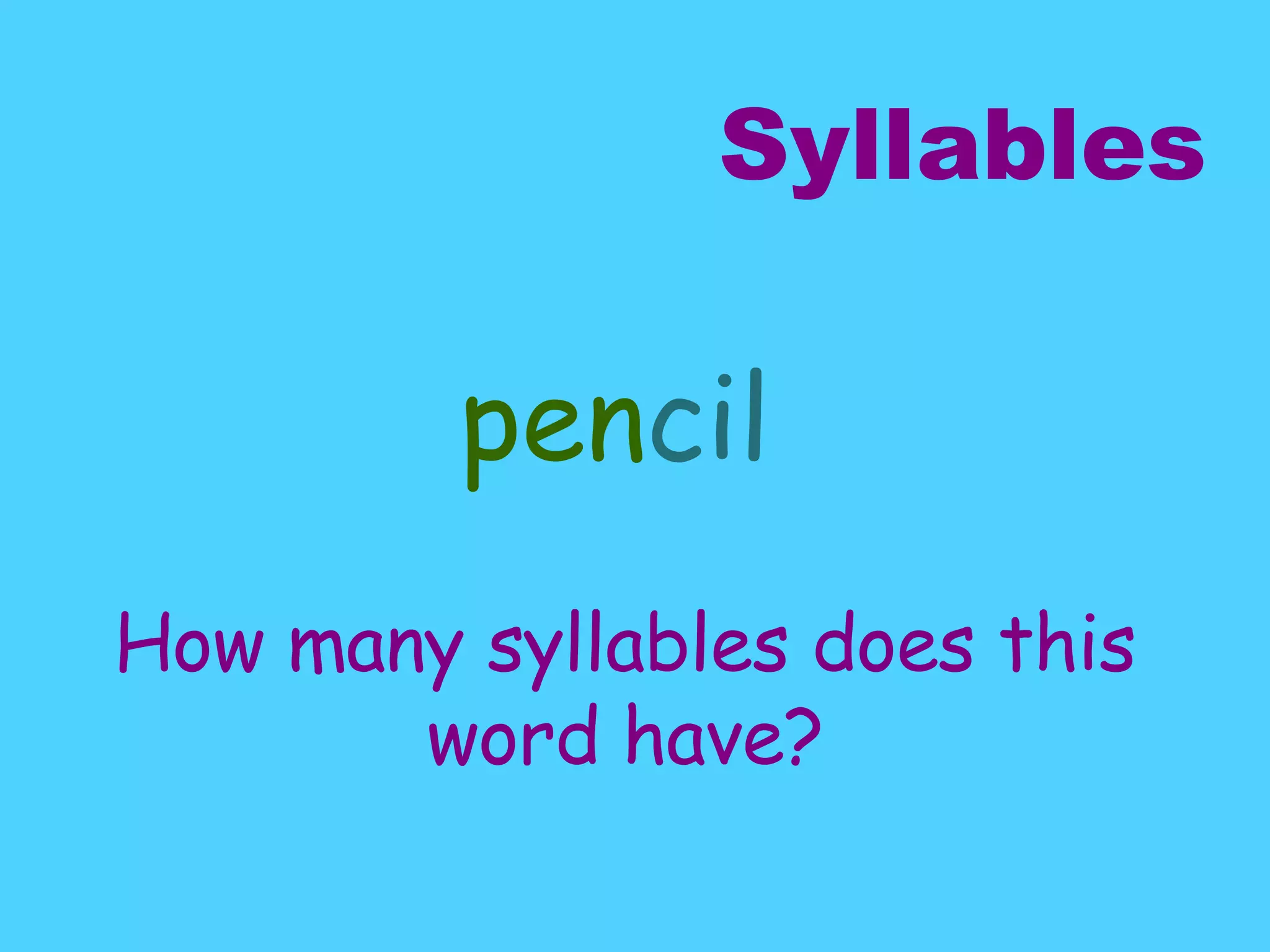 Syllables Power Point PPT
