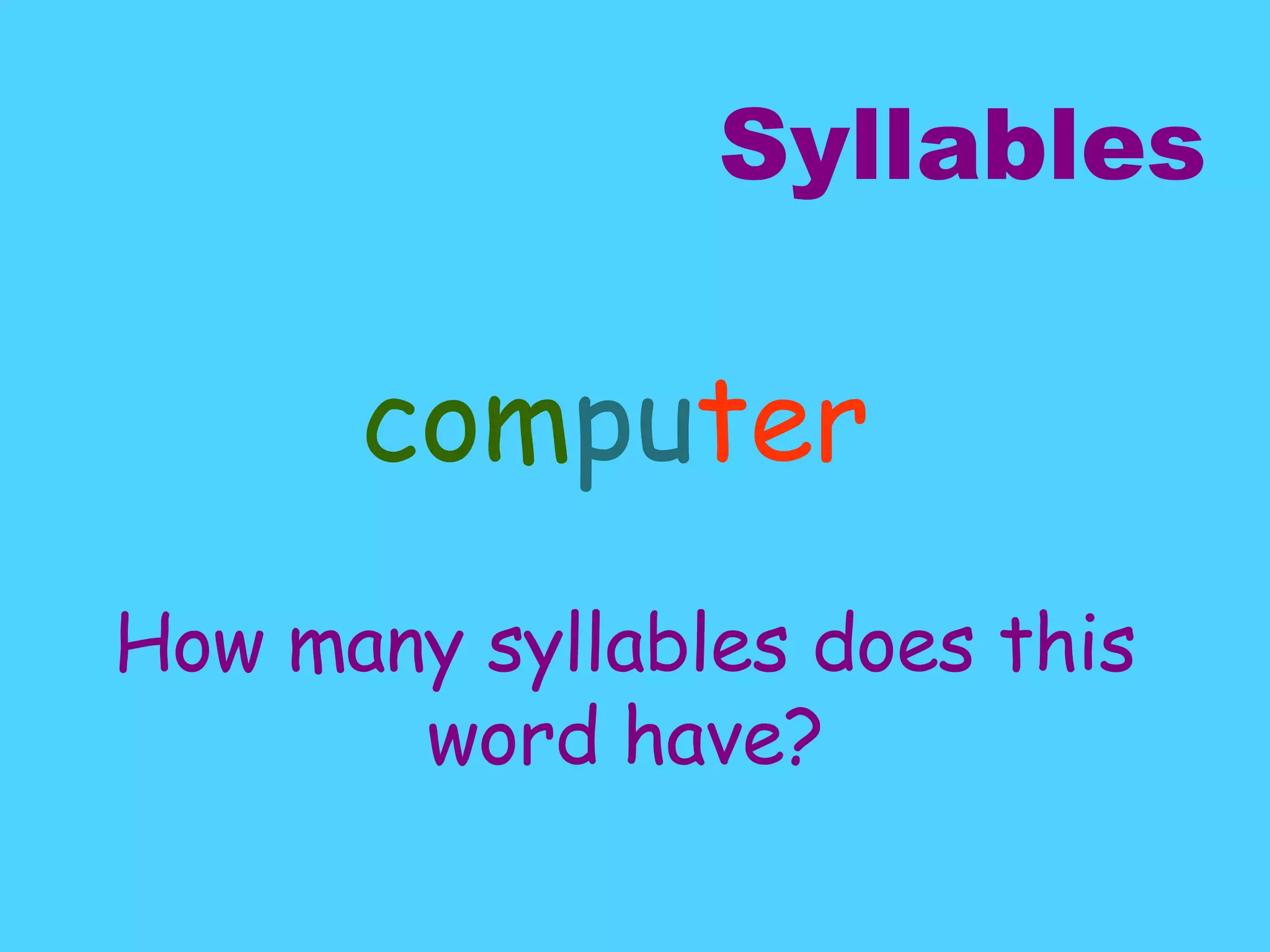 Syllables Power Point | PPT