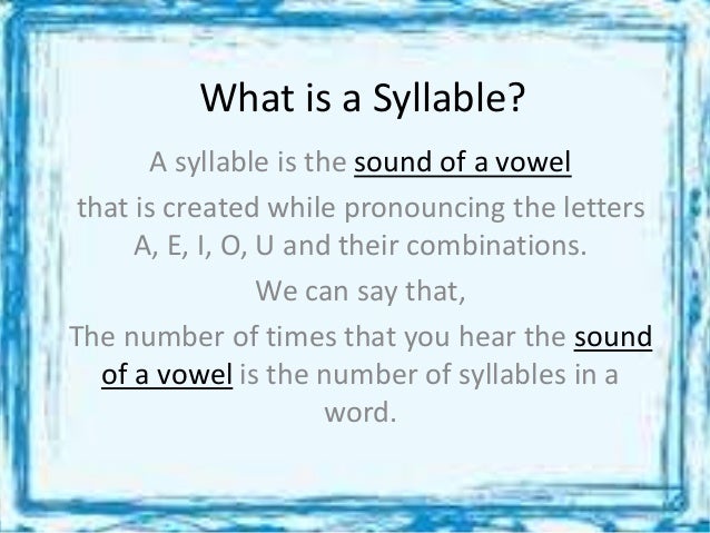 Syllable and Word stress