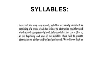 syllable structure power point presentation | PPT