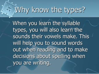 Cllable Types Syllable Types | PPTX