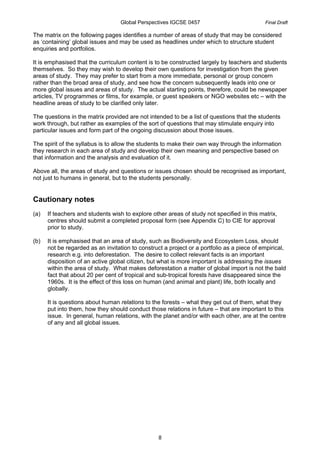 Global Perspectives Syllabus | PDF