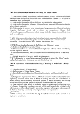 R20 Universal Human values syllabus document | PDF