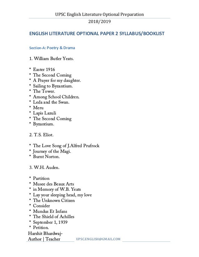 English literature paper of ias