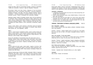 Schools of Engineering Amrita Vishwa Vidyapeetham
2015 admissions onwards
SYLLABI B. Tech - Computer Science & Engg.
Schools of Engineering Amrita Vishwa Vidyapeetham
2015 admissions onwards
SYLLABI B. Tech - Computer Science & Engg.
S 90
S 89
change and ethics, Need for Environmental Education, Overview of International
Treaties and Conventions, Overview of Legal and Regulatory Frameworks.
Environment: Abiotic and biotic factors, Segments of the Environment,
Biogeochemical Cycles, Ecosystems (associations, community adaptations,
ecological succession, Food webs, Food chain, ecological pyramids), Types of
Ecosystems – Terrestrial ecosystems, Ecosystem Services, Economic value of
ecosystem services, Threats to ecosystems and conservation strategies.
Biodiversity: Species, Genetic & Ecosystem Diversity, Origin of life and significance
of biodiversity, Value of Biodiversity, Biodiversity at Global, National and Local
Levels, India as a Mega-Diversity Nation (Hotspots) & Protected Area Network,
Community Biodiversity Registers. Threats to Biodiversity, Red Data book, Rare,
Endangered and Endemic Species of India. Conservation of Biodiversity. People’s
action.
Impacts, causes, effects, control measures, international, legal and regulatory
frameworks of: Climate Change, Ozone depletion, Air pollution, Water pollution,
Noise pollution, Soil / land degradation / pollution
Unit 2
Linear vs. cyclical resource management systems, need for systems thinking and
design of cyclical systems, circular economy, industrial ecology, green technology.
Specifically apply these concepts to: Water Resources, Energy Resources, Food
Resources, Land & Forests, Waste management.
Discuss the interrelation of environmental issues with social issues such as:
Population, Illiteracy, Poverty, Gender equality, Class discrimination, Social impacts
of development on the poor and tribal communities, Conservation movements:
people’s movements and activism, Indigenous knowledge systems and traditions
of conservation.
Unit 3
Common goods and public goods, natural capital / tragedy of commons, Cost
benefit analysis of development projects, Environment Impact Assessment (EIA),
Environment Management Plan (EMP), Green business, Eco-labeling, Problems and
solutions with case studies.
Global and national state of housing and shelter, Urbanization, Effects of unplanned
development case studies, Impacts of the building and road construction industry
on the environment, Eco-homes / Green buildings, Sustainable communities,
Sustainable Cities.
Ethical issues related to resource consumption, Intergenerational ethics, Need for
investigation and resolution of the root cause of unsustainability, Traditional value
systems of India, Significance of holistic value-based education for true sustainability.
TEXTBOOKS / REFERENCES:
1. R. Rajagopalan, Environmental Studies: From Crisis to Cure. Oxford University Press, 2011,
358 pages. ISBN: 9780198072089.
2. Daniel D. Chiras, Environmental Science. Jones & Bartlett Publishers, 01-Feb-2012, 669
pages. ISBN: 9781449645311.
3. Andy Jones, Michel Pimbert and Janice Jiggins, 2011. Virtuous Circles: Values, Systems,
Sustainability. IIED and IUCN CEESP, London. URL: http://pubs.iied.org/pdfs/G03177.pdf
4. Annenberg Learner, The Habitable Planet, Annenberg Foundation 2015. URL: http://
www.learner.org/courses/envsci/unit/pdfs/textbook.pdf.
15FRE230 PROFICIENCY IN FRENCH LANGUAGE (LOWER) 1 0 2 2
Unit 1 Population - Identity
How to introduce yourself (name, age, address, profession, nationality); Numbers;
How to ask questions;
Grammar – Pronouns - subjects; Regular verbs of 1st group (er) in the present;
Être (to be) and avoir (to have) in the present; Interrogative sentence; Gender of
adjectives.
Unit 2 The suburbs - At the train station
Introduce someone; Buy a train ticket or a cinema ticket; Ask for information;
Official time; Ask for a price; The city (church, town hall, post office…)
Grammar – Pronouns - subjects (continuation); Gender of adjectives (continuation);
Plural of nouns and adjectives; Definite and indefinite articles; Interrogative
adjectives; I would like (Je voudrais).
Unit 3 Paris and the districts - Looking for a room
Locate a room and indicate the way; Make an appointment; Give a price; Ordinal
numbers; Usual time; Ask for the time.
Grammar - Imperative mode; Contracted articles (au, du, des); negation.
TEXTBOOK:
Metro St Michel - Publisher: CLE international
 