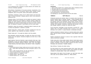 Schools of Engineering Amrita Vishwa Vidyapeetham
2015 admissions onwards
SYLLABI B. Tech - Computer Science & Engg.
Schools of Engineering Amrita Vishwa Vidyapeetham
2015 admissions onwards
SYLLABI B. Tech - Computer Science & Engg.
in the professional world. Importance of positive attitude, self motivation and
continuous knowledge upgradation.
Self-confidence: Characteristics of the person perceived, characteristics of the
situation, characteristics of the perceiver. Attitude, values, motivation, emotion
management, steps to like yourself, positive mental attitude, assertiveness.
Presentations: Preparations, outlining, hints for efficient practice, last minute tasks,
means of effective presentation, language, gestures, posture, facial expressions,
professional attire.
Vocabulary building: A brief introduction into the methods and practices of learning
vocabulary. Learning how to face questions on antonyms, synonyms, spelling error,
analogy, etc. Faulty comparison, wrong form of words and confused words like
understanding the nuances of spelling changes and wrong use of words. Listening
skills: The importance of listening in communication and how to listen actively.
Prepositions, articles and punctuation: A experiential method of learning the uses
of articles and prepositions in sentences is provided.
Problem solving level I: Number system; LCM &HCF; Divisibility test; Surds and
indices; Logarithms; Ratio, proportions and variations; Partnership;
Problem solving level II: Time speed and distance; work time problems;
Data interpretation: Numerical data tables; Line graphs; Bar charts and Pie charts;
Caselet forms; Mix diagrams; Geometrical diagrams and other forms of data
representation.
Logical reasoning: Family tree; Deductions; Logical connectives; Binary logic; Linear
arrangements; Circular and complex arrangement; Conditionalities and grouping;
Sequencing and scheduling; Selections; Networks; Codes; Cubes; Venn diagram
in logical reasoning; Quant based reasoning; Flaw detection; Puzzles; Cryptogrithms.
TEXTBOOKS:
1. A Communicative Grammar of English: Geoffrey Leech and Jan Svartvik. Longman, London.
2. Adair. J., (1986), "Effective Team Building: How to make a winning team", London, U.K: Pan
Books.
3. Gulati. S., (2006) "Corporate Soft Skills", New Delhi, India: Rupa & Co.
4. The Hard Truth about Soft Skills, by Amazone Publication.
5. Quantitative Aptitude by R. S. Aggarwal, S. Chand
6. Quantitative Aptitude – Abijith Guha, TMH.
7. Quantitative Aptitude for Cat - Arun Sharma. TMH.
REFERENCES:
1. Books on GRE by publishers like R. S. Aggrawal, Barrons, Kaplan, The Big Book, and Nova.
2. More Games Teams Play, by Leslie Bendaly, McGraw Hill Ryerson.
3. The BBC and British Council online resources
4. Owl Purdue University online teaching resources
www.the grammarbook.com - online teaching resources
www.englishpage.com- online teaching resources and other useful websites.
15SSK321 SOFT SKILLS II 1 0 2 2
Professional grooming and practices: Basics of corporate culture, key pillars of
business etiquette. Basics of etiquette: Etiquette – socially acceptable ways of
behaviour, personal hygiene, professional attire, cultural adaptability. Introductions
and greetings: Rules of the handshake, earning respect, business manners.
Telephone etiquette: activities during the conversation, conclude the call, to take a
message. Body Language: Components, undesirable body language, desirable
body language. Adapting to corporate life: Dealing with people.
Group discussions: Advantages of group discussions, structured GD – roles,
negative roles to be avoided, personality traits to do well in a GD, initiation
techniques, how to perform in a group discussion, summarization techniques.
Listening comprehension advanced: Exercise on improving listening skills, grammar
basics: Topics like clauses, punctuation, capitalization, number agreement, pronouns,
tenses etc.
Reading comprehension advanced: A course on how to approach middle level
reading comprehension passages.
Problem solving level III: Money related problems; Mixtures; Symbol based problems;
Clocks and calendars; Simple, linear, quadratic and polynomial equations; special
equations; Inequalities; Functions and graphs; Sequence and series; Set theory;
Permutations and combinations; Probability; Statistics.
Data sufficiency: Concepts and problem solving.
Non-verbal reasoning and simple engineering aptitude: Mirror image; Water image;
Paper folding; Paper cutting; Grouping of figures; Figure formation and analysis;
Completion of incomplete pattern; Figure matrix; Miscellaneous.
Spacial aptitude: Cloth, leather, 2D and 3D objects, coin, match sticks, stubs, chalk,
chess board, land and geodesic problems etc., related problems.
S 146
S 145
 