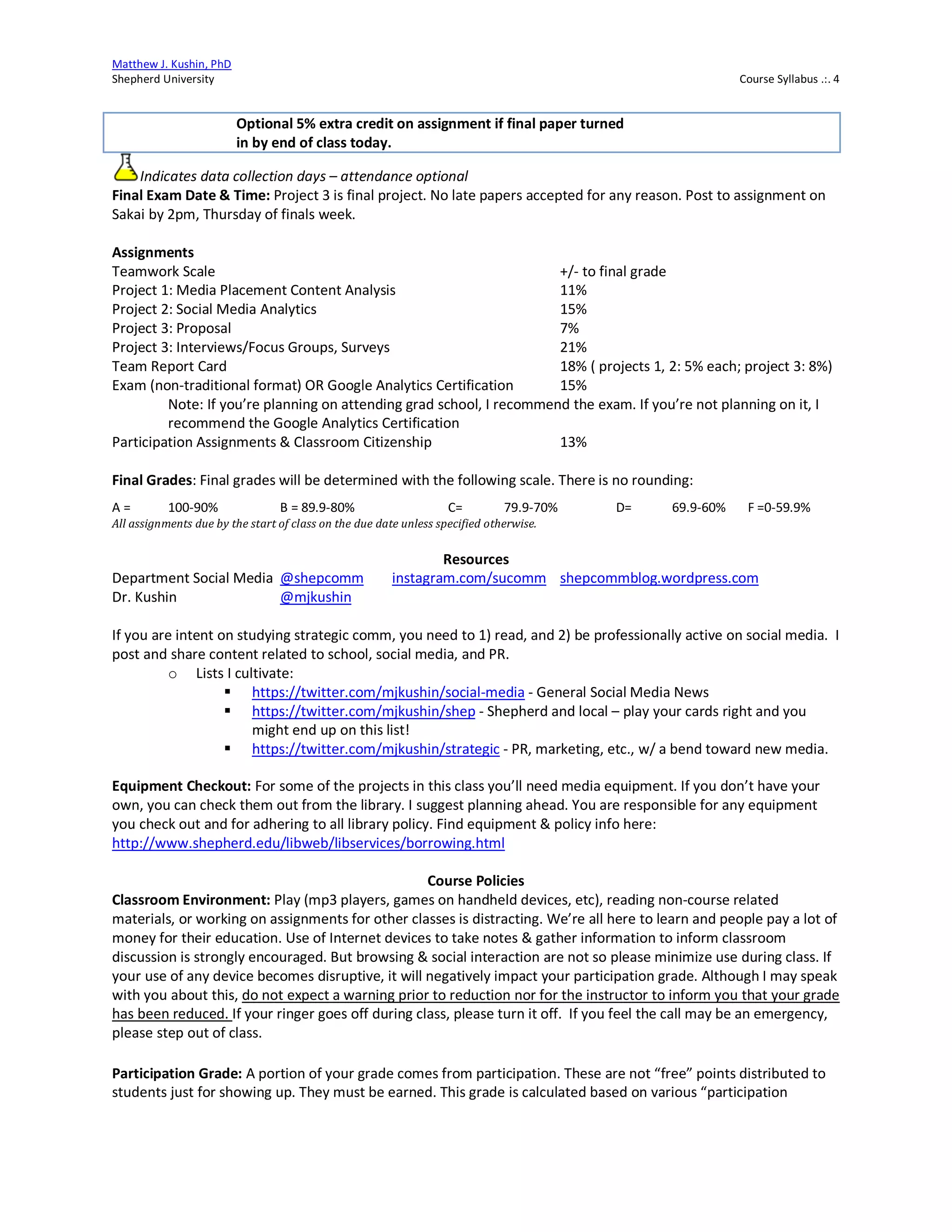 Applied Communication Research Class Syllabus - Spring 2019 | PDF