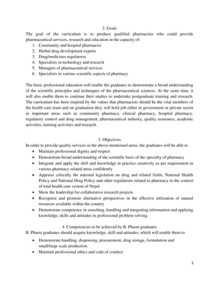 B Pharmacy Syllabus TU | PDF