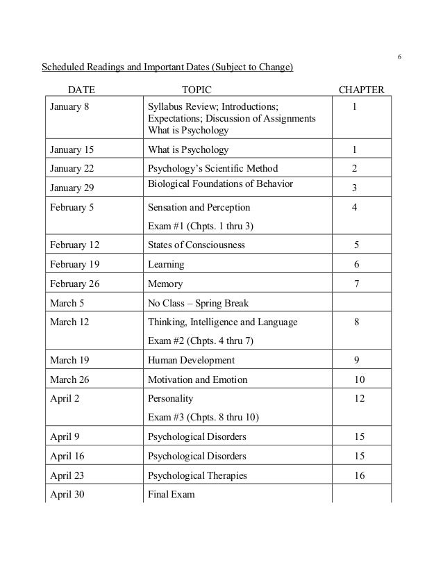 Psych Syllabus