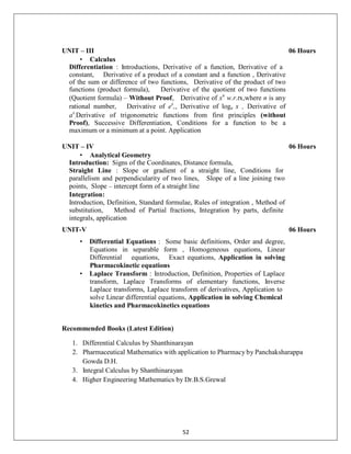 Syllabus b pharm | PDF