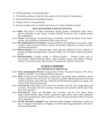 Syllabus b tech electrical subject to approval of academic co | PDF