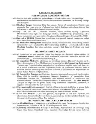 Syllabus b tech electrical subject to approval of academic co | PDF