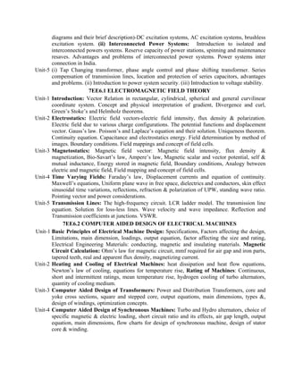 Syllabus b tech electrical subject to approval of academic co | PDF