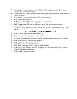 Syllabus b tech electrical subject to approval of academic co | PDF