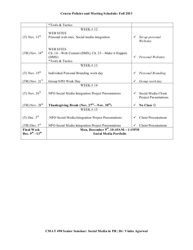 Fall 2013 Syllabus Social Media in Public Relations