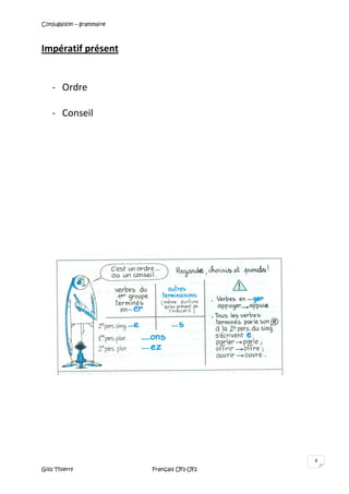 Conjugaison – grammaire
Gilis Thierry Français UF1-UF2
8
Impératif présent
- Ordre
- Conseil
 