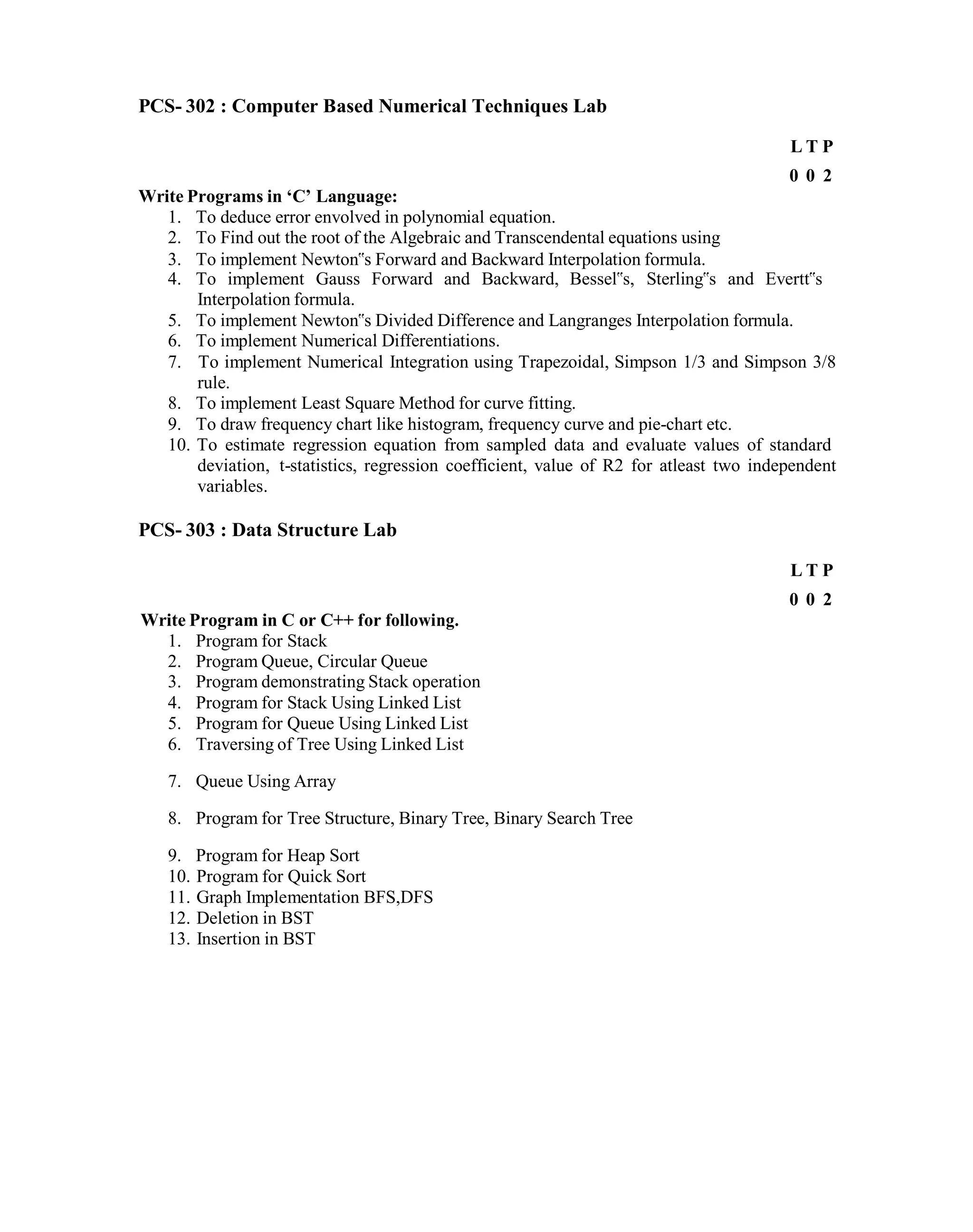 UTU Syllabus for CSE & IT 2nd year