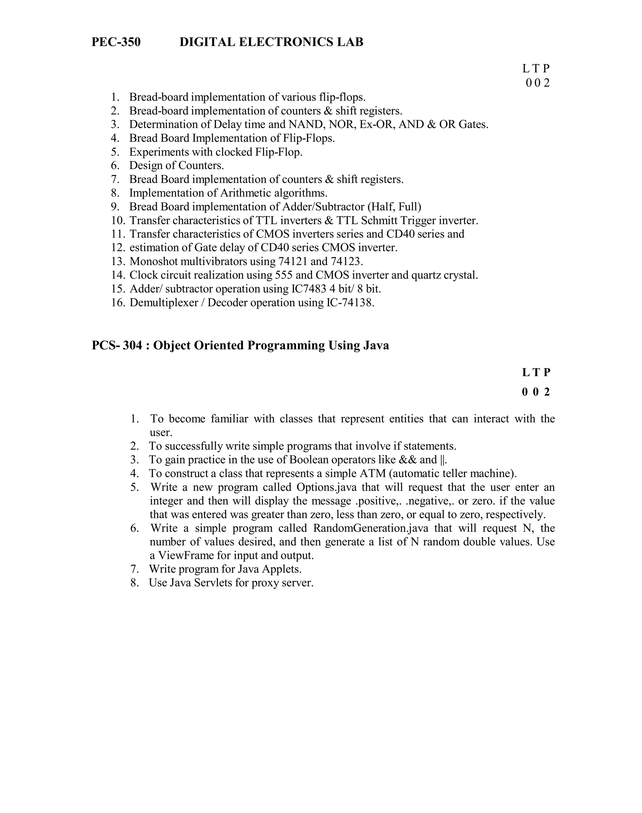 UTU Syllabus for CSE & IT 2nd year