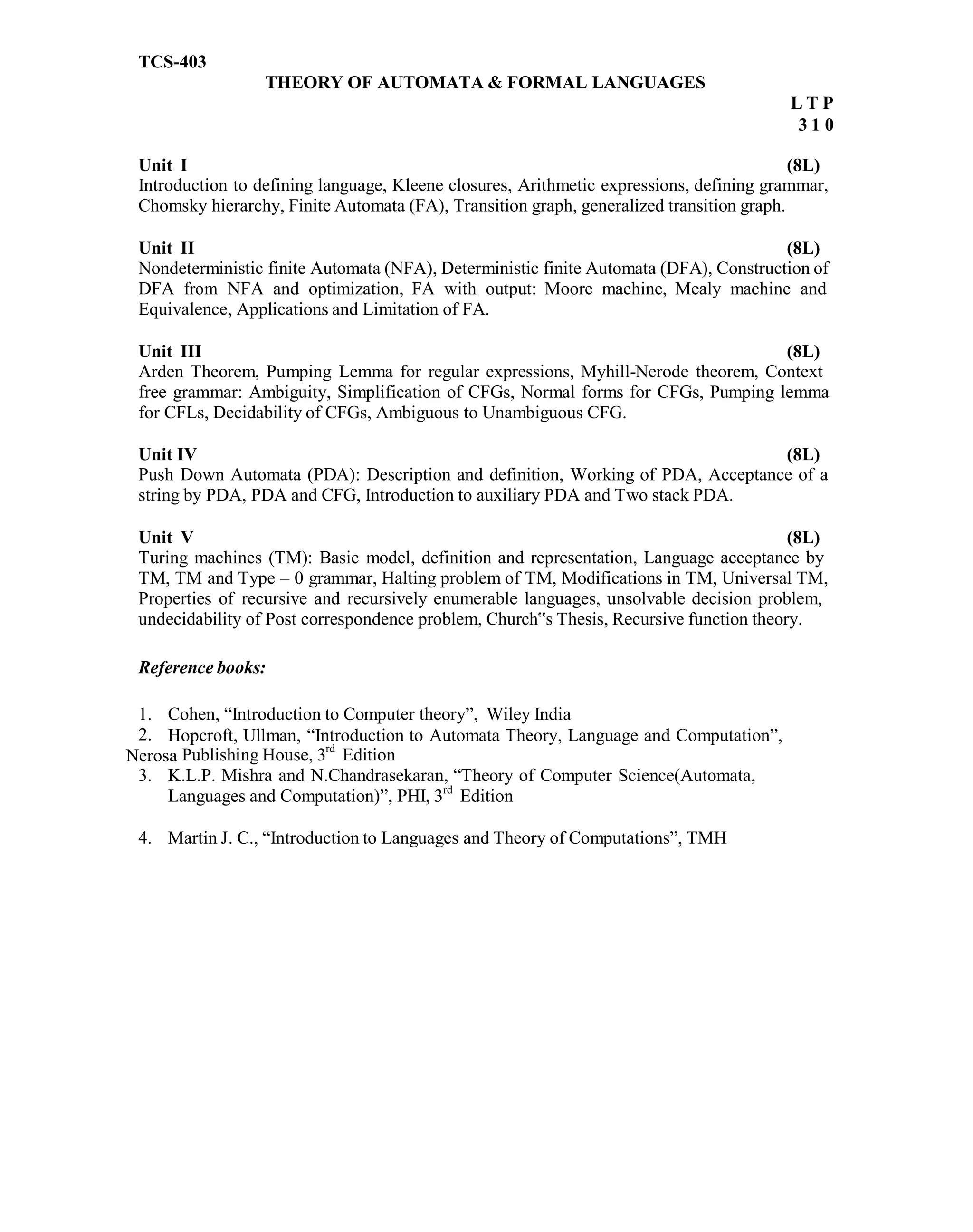 UTU Syllabus for CSE & IT 2nd year